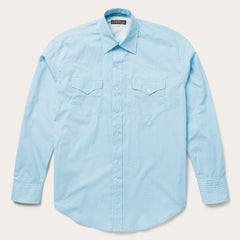 Blue Lattice Print Western Shirt Blue | Stetson Men