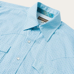 Blue Lattice Print Western Shirt Blue | Stetson Men