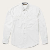 Classic Solid Snap Poplin Shirt In Optic White White | Stetson Men