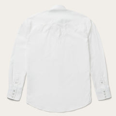 Classic Solid Snap Poplin Shirt In Optic White White | Stetson Men