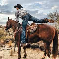 1014 Fit Destructed Dark Wash Jeans Blue | Stetson Men