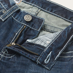 1014 Fit Destructed Medium Wash Jeans Blue | Stetson Men