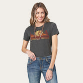 Riding Into The Sunset Graphic Tee Grey | Stetson Women