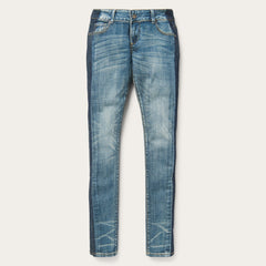Skinny Fit Stripe Leg Jean Blue | Stetson Women