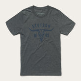 Longhorn Graphic Tee Grey | Stetson Men