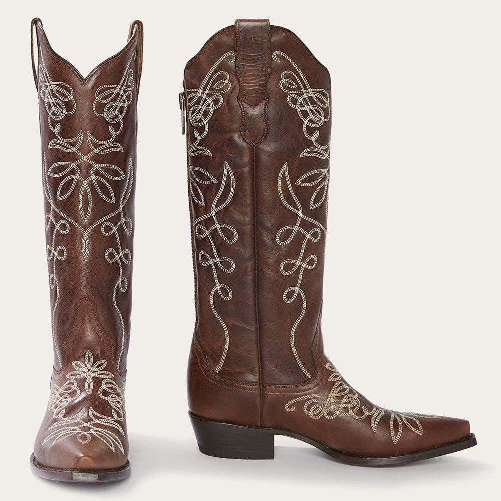 Adeline Burnished Brown Back Zip Cowboy Boot Brown | Stetson