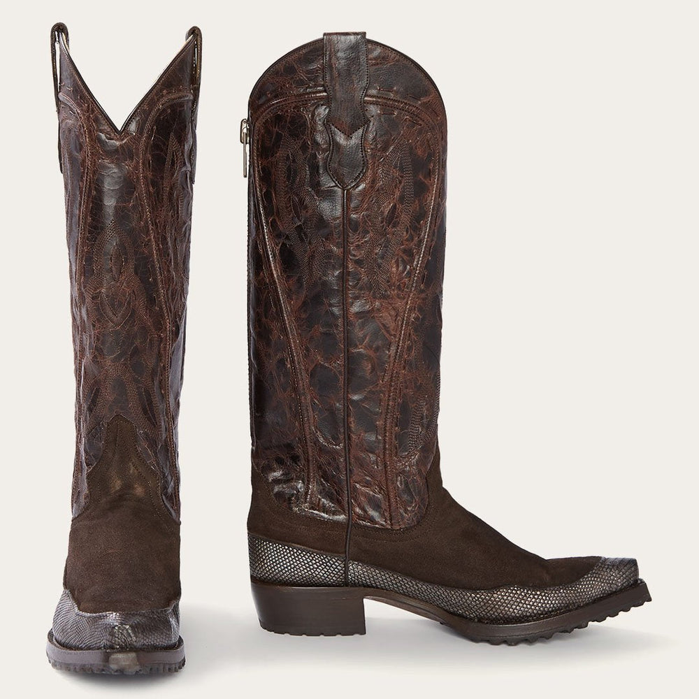 Dakota Brown Suede & Teju Cowboy Boot Brown | Stetson