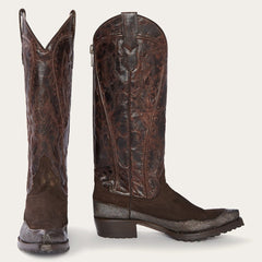 Dakota Brown Suede & Teju Cowboy Boot Brown | Stetson