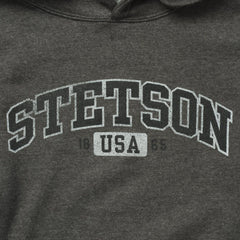 Charcoal Heather Fleece Hooded Sweatshirt Grey | Stetson Men