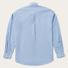 Blue Solid One-Pocket Snap-Front Shirt Blue | Stetson Men