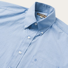 Blue Solid One-Pocket Snap-Front Shirt Blue | Stetson Men