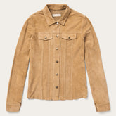 Suede Denim Shirt Jacket Brown | Stetson Women