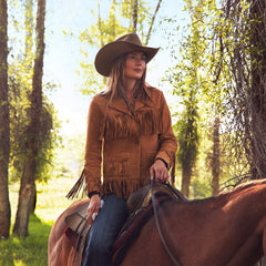 Fringe Suede Jacket Tan | Stetson Women