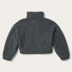 Fuzzy Teddy Bear Fleece Jacket Grey | Stetson Women