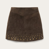 Lamb Suede Skirt with Nailheads Brown | Stetson Women