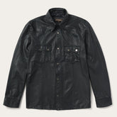 Leather Western Shirt Jacket Black | Stetson Men