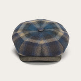Hatteras Virgin Wool Cap Blue/Beige Check | Stetson Hats