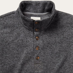 Button-Front Grey Pullover Knit Sweater Grey | Stetson Men