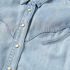 Curved Yoke Western Denim Shirt Blue | Stetson Women