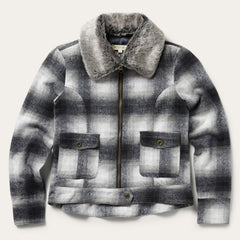 Plaid Cropped Jacket Black | Stetson Women