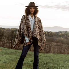 Tan Aztec Poncho Brown | Stetson Women