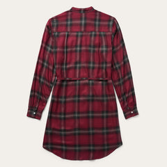 Harvest Plaid Tie Dress Wine | Stetson Women