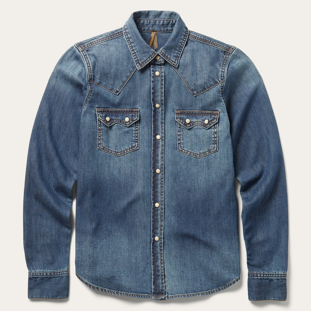 Distressed Denim Shirt Blue | Stetson Women