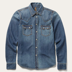 Distressed Denim Shirt Blue | Stetson Women