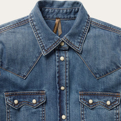 Distressed Denim Shirt Blue | Stetson Women
