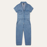 Notch Collar Jumpsuit Blue | Stetson Women
