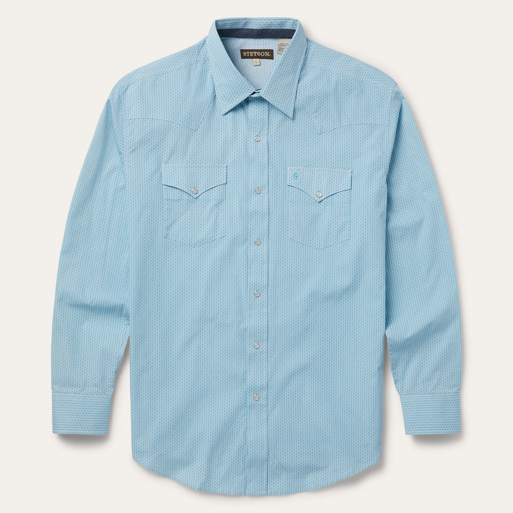Geo Western Shirt Blue | Stetson Men
