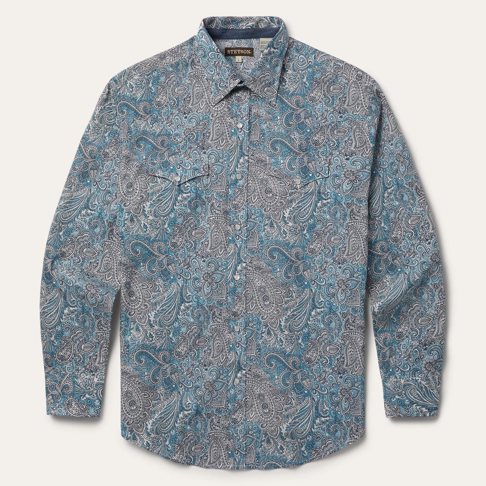 Paisley Western Shirt Green | Stetson Men