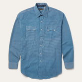 Micro Print Western Shirt Blue | Stetson Men