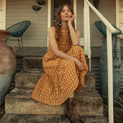 Aztec Dress Yellow | Stetson Women