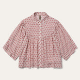 Short-Sleeved Cottage Floral Blouse Red | Stetson Women