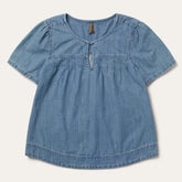 Short-Sleeved Denim Blouse Blue | Stetson Women