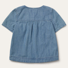 Short-Sleeved Denim Blouse Blue | Stetson Women