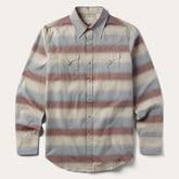 Ombre Stripe Twill Shirt Wine | Stetson Men