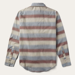 Ombre Stripe Twill Shirt Wine | Stetson Men