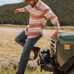 Brushed Twill Striped Shirt Red | Stetson Men