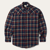 Brushed Twill Plaid Shirt Blue | Stetson Men