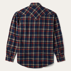 Brushed Twill Plaid Shirt Blue | Stetson Men