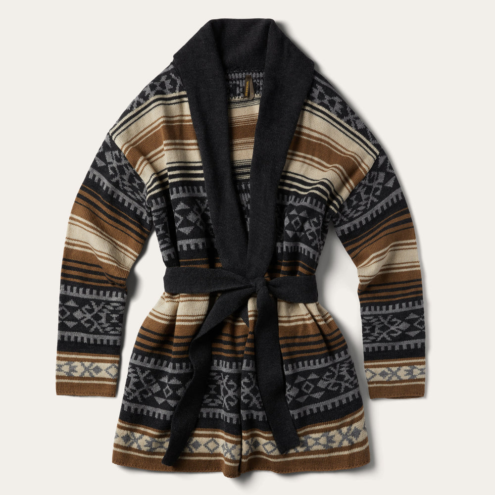 Brown Serape Belted Cardigan Brown | Stetson Women