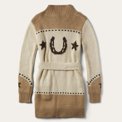 Horseshoe & Star Belted Cardigan White | Stetson Women