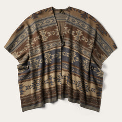 Aztec Print Sweater Poncho Multi | Stetson Women