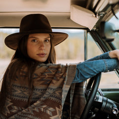 Aztec Print Sweater Poncho Multi | Stetson Women