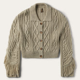 Cream Fringed Cardigan Tan | Stetson Women
