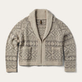 Cropped Shawl Collar Cardigan Brown | Stetson Women