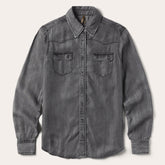 Boyfriend Fit Denim Shirt Washed Black | Stetson Women