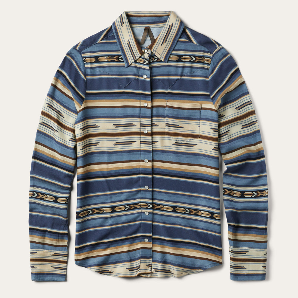 Indigo Serape Print Shirt Blue | Stetson Women